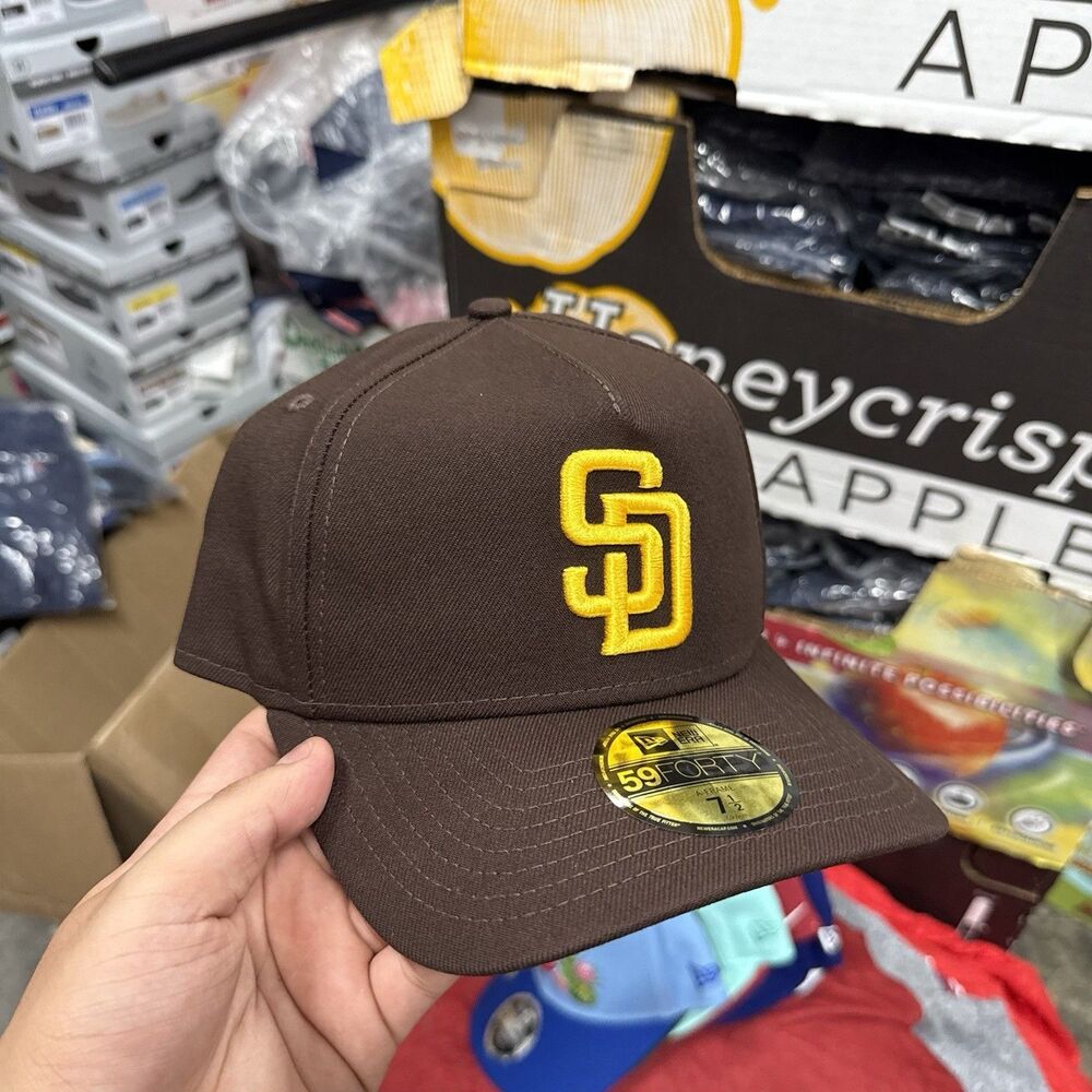San Diego Padres New Era 59FORTY A-Frame Fitted Hat Size 7 1/2 Brown NWT MLB